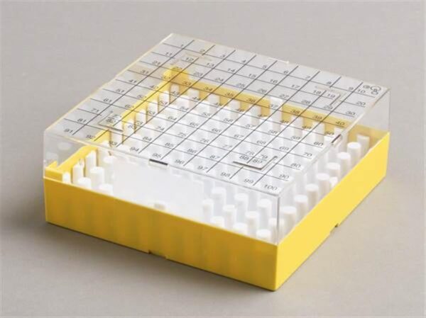 100 Place Cryogenic Storage Box Pack of 5 Yellow For Small Tubes