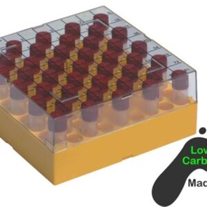 81 Place Polycarbonate Storage Box, Removable Rack 12mm Yellow Pack of 5