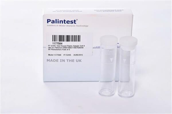 10ml Round Plastic Sample Cell Vials for Palintest Photometers Pack of 5