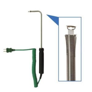 Angled Spring Loaded Surface Temp Probe 150mm length  1m coiled cable