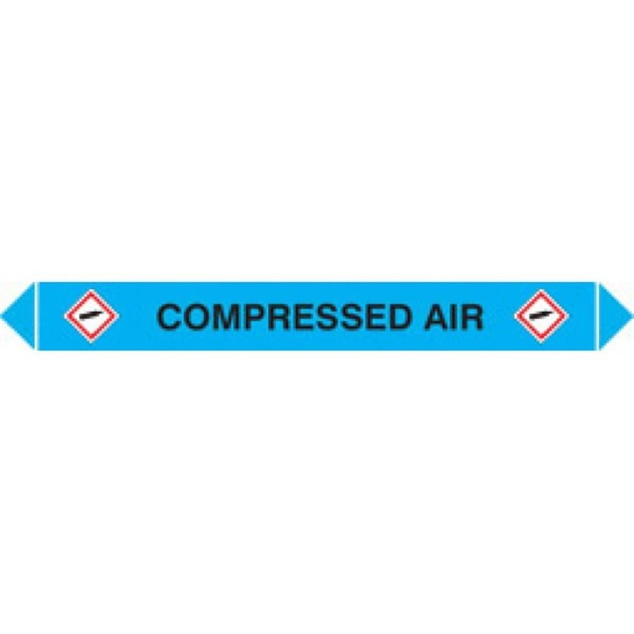 Compressed Air pipeline marker, 300mm x 40mm pack of 5
