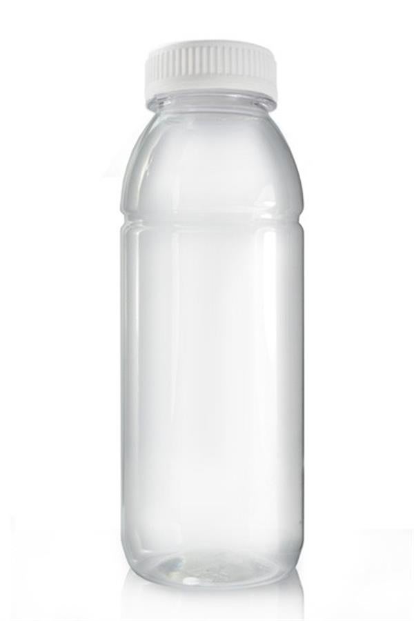 330ml PET Clear Plastic Juice Bottle with White Tamper Evident Screw Cap Pack of 500