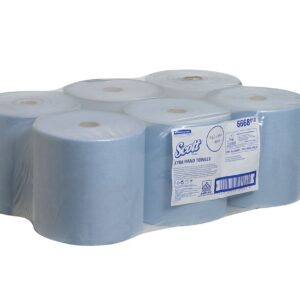 6668 SCOTT  Hand Towels - Blue - 6 Rolls x 1 Sheet