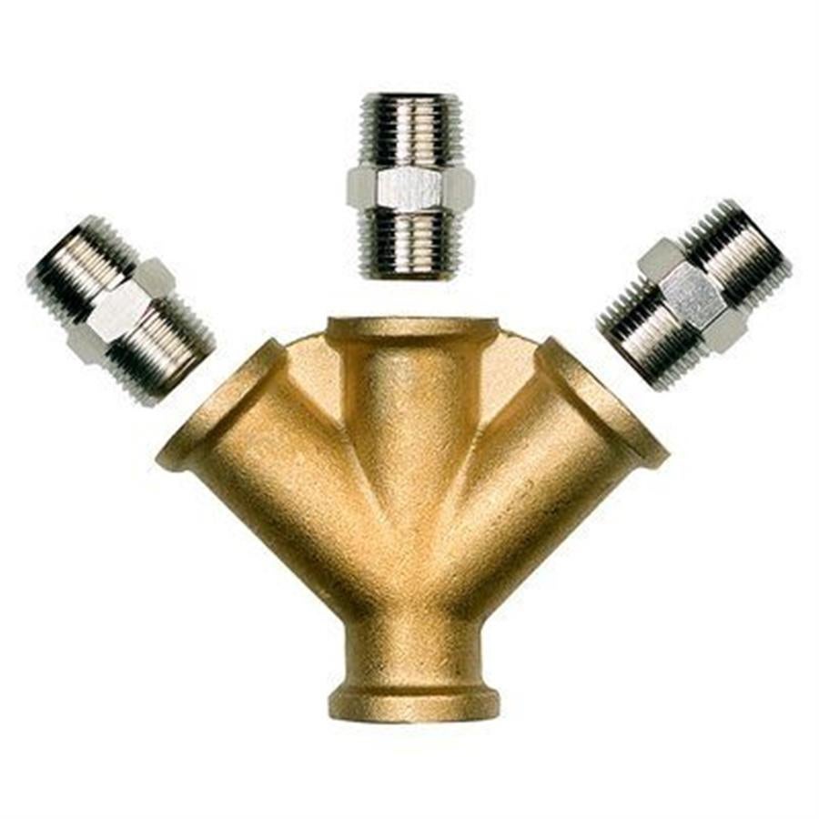 3-Way Manifold ? 3/8? BSP Female ? 3/8? BSP Male Adapters Included