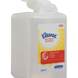 6382 KLEENEX  Gel Hand Sanitiser - Unfragranced - Clear - 6 Cassettes x 1 Litre