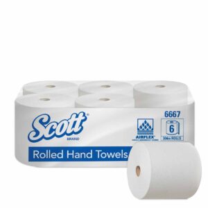 6667 SCOTT  Hand Towels - White - 6 Rolls x 1 Sheet