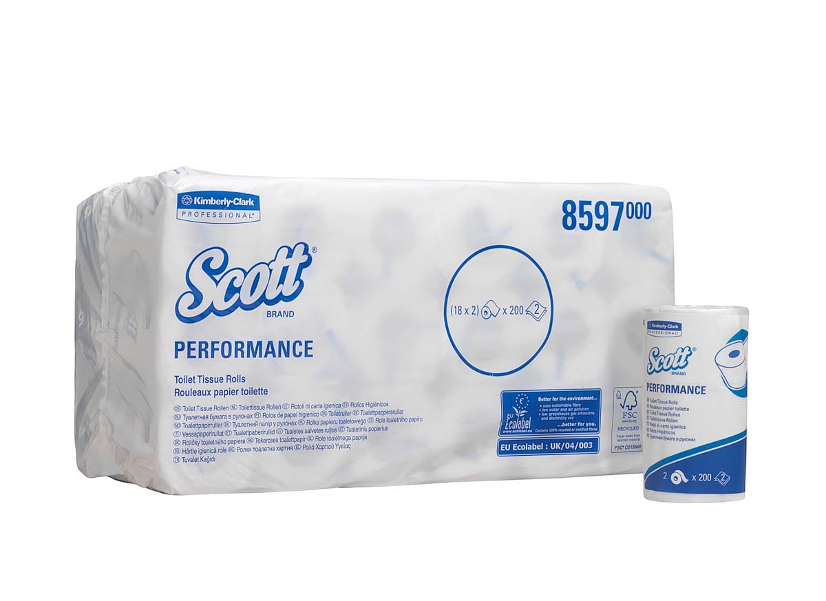 8597 SCOTT PERFORMANCE Toilet Tissue - Roll/White - 18 x 2 Small Rolls