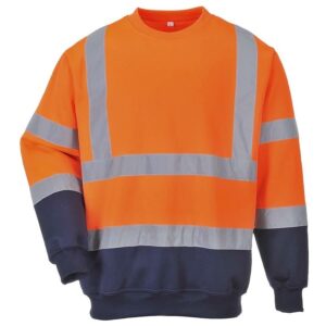 B306 Orange Two-Tone Hi-Vis Sweatshirt - Large