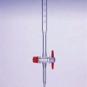 Class AS Glass Burette PTFE key 100ml 0.20ml white works certificate