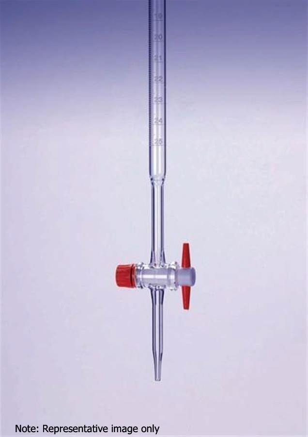 Class AS Glass Burette PTFE key 100ml 0.20ml white works certificate