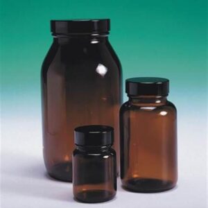 Amber glass powder bottles