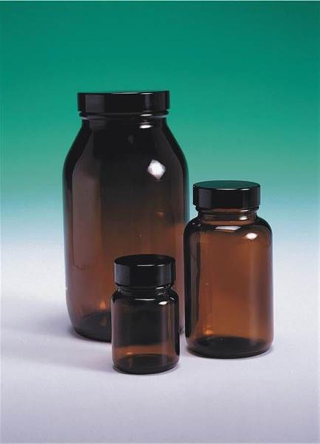 Amber glass powder bottles