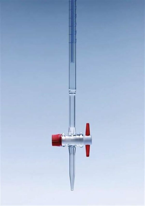 Class AS Schellbach Glass Burette with PTFE key and Blue graduations
