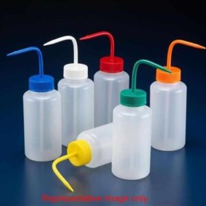 500ml Wash Bottle Wide Mouth Plain Vent Red Pack of 5