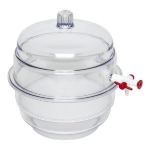 Bel-Art Desiccator Polycarbonate Vacuum with Clear Bottom, 0.20cu.ft