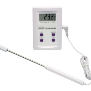 Bel-Art Calibrated Electronic Thermometer with Stainless Steel Probe, 50 - 200?C, Pack of 1