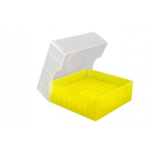 100 Place PP Freezer Boxes, adjustable height lid. 133 x 133 for 0.5-2ml tubes (11.5mm diameter)