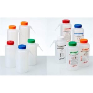 500ml Wash Bottle from Azlon, with different colour closures, labelled or unlabelled - Pack of 5