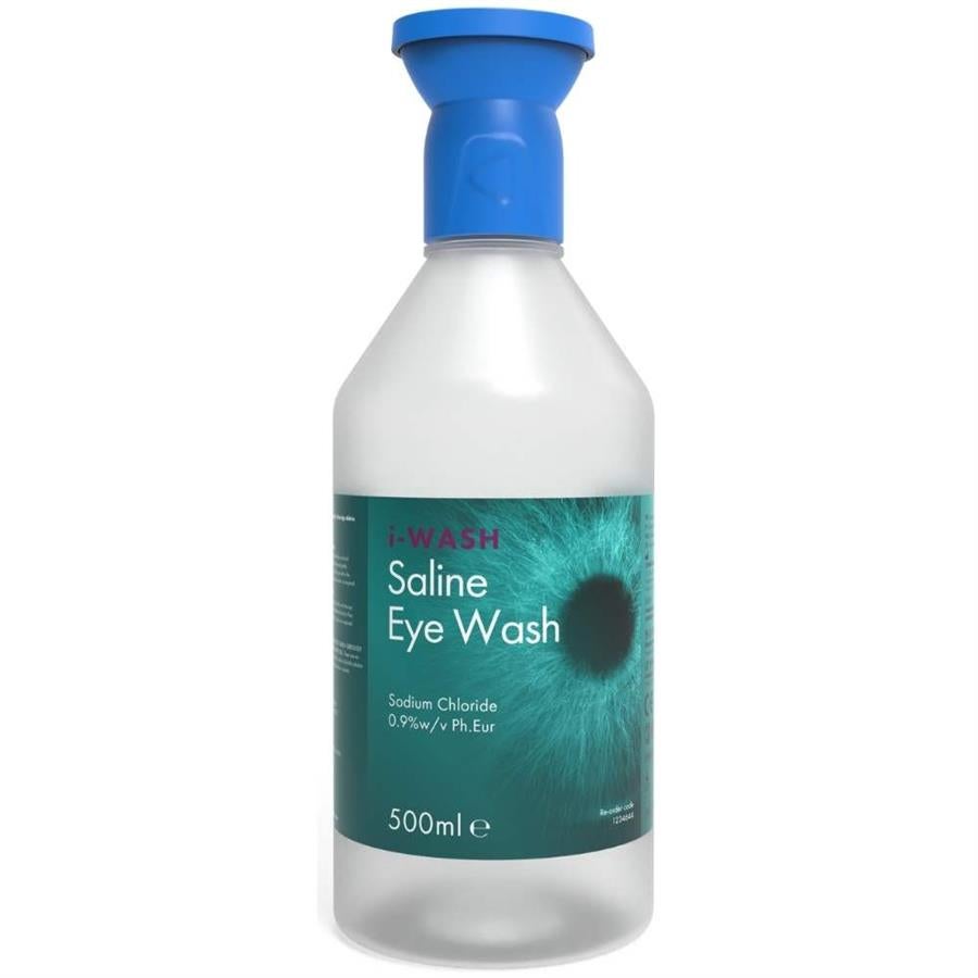 500mL Eyewash with attached eyecup - 1 bottle
