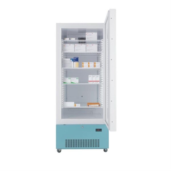 LEC 444L freestanding pharmacy fridge PE1607C with glass doors 2?-8?
