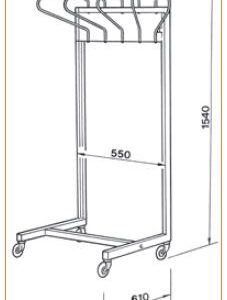 MOBILE STORAGE w/COAT HANGER for radiation shielding apron