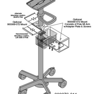 (monitor Dash/B40) MOBILE STAND + BASKET 900276-011