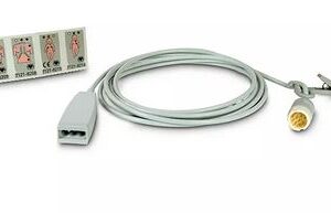 (Philips MX400+MMS X2/X3) ECG CABLE 3 wires, AAMI/CEI, 2.7 m
