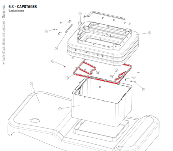 (op. table St?ris) COLUMN SUPPORT FRAME V343801002