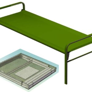 BED, FIELD HOSPITAL, demountable, 200 x 75 x 80 cm