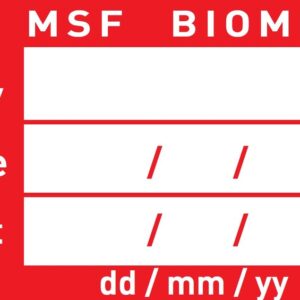 STICKER MSF BIOMED MAINTENANCE 45x25mm, roll