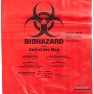 BAG, BIOHAZARD WASTE, autoclavable, red, 200x280mm