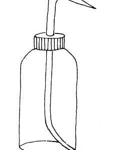 WASH BOTTLE, swan-neck, plastic, 250 ml