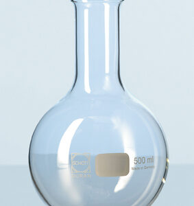 FLASK, BULB SHAPED, glass, flat bottom, narrow neck 2 l