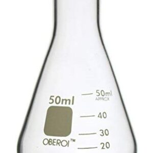 FLASK ERLENMEYER, glass, narrow neck, graduated 50 ml