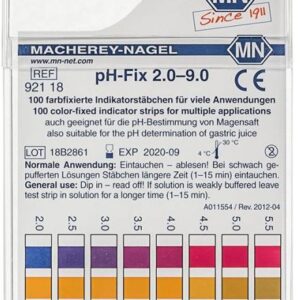 PAPER, pH INDICATOR, 2 to 9, graduation 0.5, gastric, strip