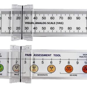 VISUAL ANALOG SCALE, measure of pain, english/french, plast.