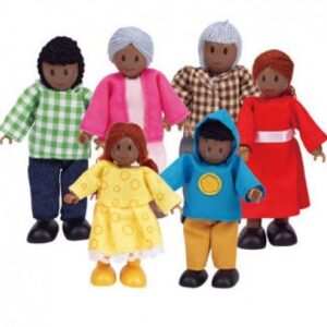 DOLL FAMILY, black, set of 6