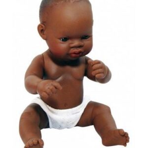 BABY DOLL, GIRL, realistic, black, 42 cm