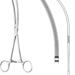 FORCEPS, INTESTINAL, DOYEN, atr., 23 cm, curved 50-17-73