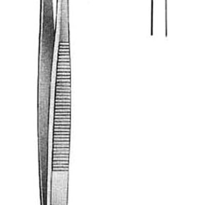 FORCEPS, TISSUE, STAND., 1x2 teeth, straight 25 cm, 06-05-25