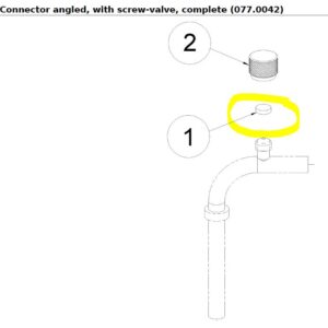 (vacuum extr.) GASKET, for connector with screw cap 077.0044