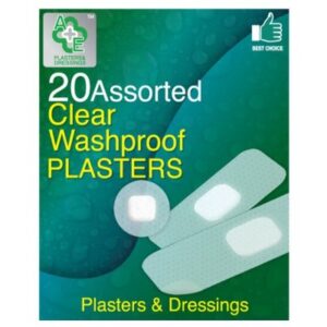 A & E Clear Waterproof Plaster x20