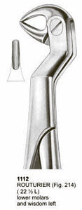 Extracting Forceps English Pattern Routurier Lower Molars and Wisdom Left