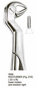 Extracting Forceps English Pattern Routurier Lower Molars and Wisdom Right