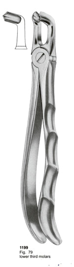 Extracting Forceps Fitting Handle Lower Third Molars
