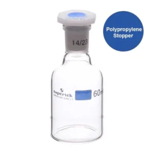 Bottles, Reagent Interchangeable PP Stopper, Narrow Mouth, Clear