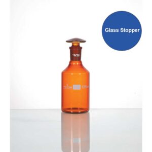 Bottle, Reagent Interchangeable Glass/PP Super Stopper?, Narrow Mouth, Amber.