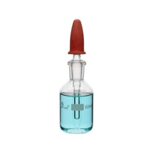 Bottle, Dropping Bottle with Rubber Teat, Dropping Pipette Ground into Bottle Neck (Clear)