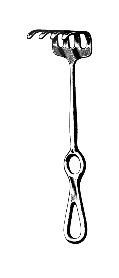 Ollier Retractor, 4 Blunt Prongs 8 1/2" (21.5 cm)