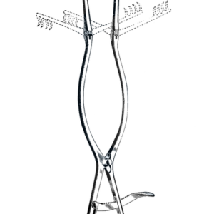 Beckman-Adson Retractor, 11 3/4" (30 cm), 4 x 4 Sharp Prongs, 1" x 1" (25 mm x 25 mm)